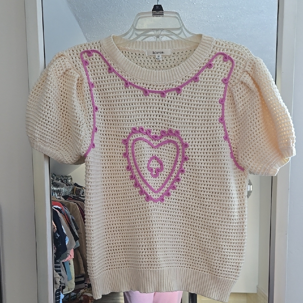 Lalavon.  puff sleeve sweater